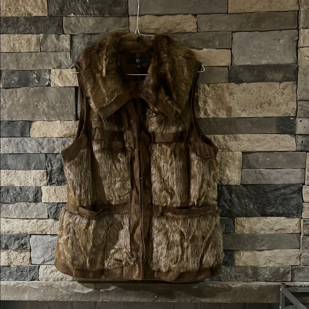 RLZ Modacrylic Brown Faux Fur Vest Women’s
